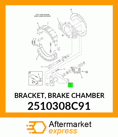 BRACKET, BRAKE CHAMBER 2510308C91