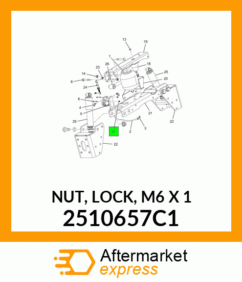 NUT, LOCK, M6 X 1 2510657C1