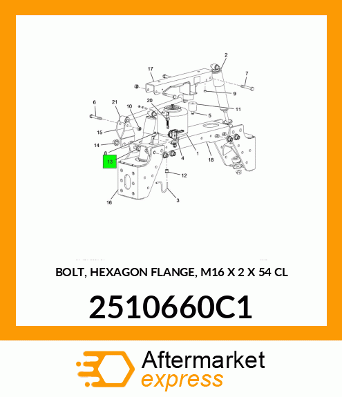 BOLT, HEXAGON FLANGE, M16 X 2 X 54 CL 2510660C1