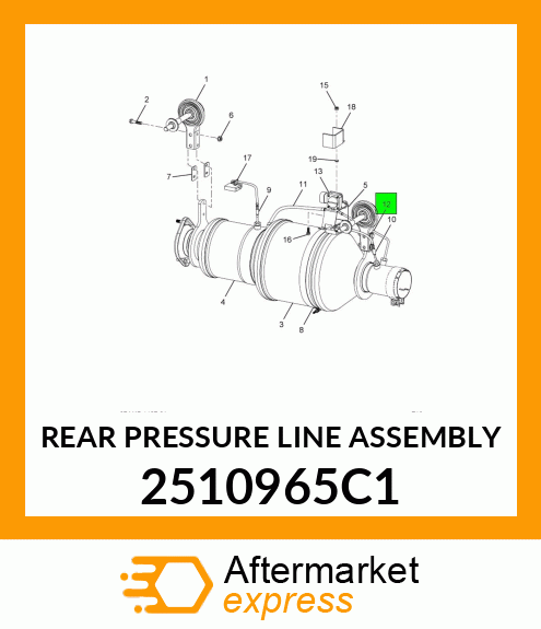 REAR PRESSURE LINE ASSEMBLY 2510965C1