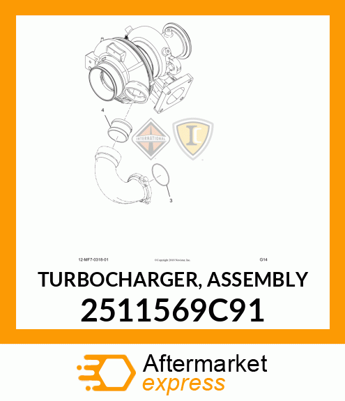 TURBOCHARGER, ASSEMBLY 2511569C91