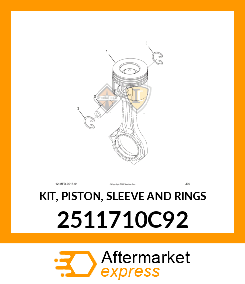 KIT, PISTON, SLEEVE AND RINGS 2511710C92