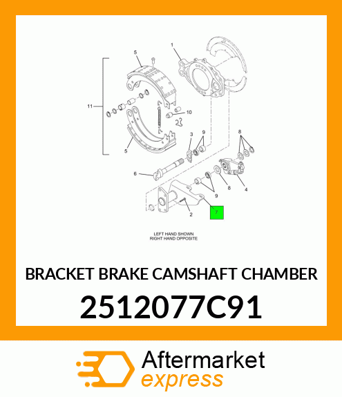 BRACKET BRAKE CAMSHAFT CHAMBER 2512077C91