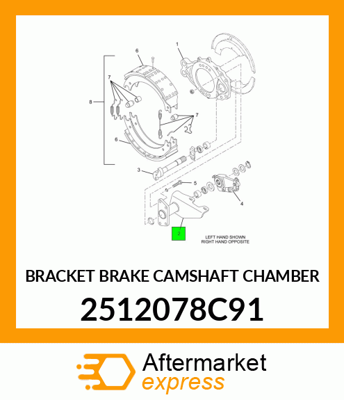 BRACKET BRAKE CAMSHAFT CHAMBER 2512078C91
