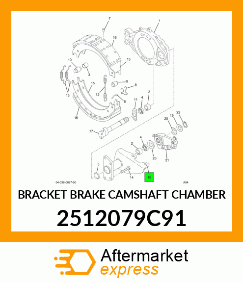 BRACKET BRAKE CAMSHAFT CHAMBER 2512079C91