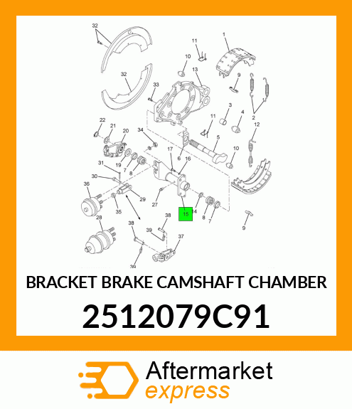 BRACKET BRAKE CAMSHAFT CHAMBER 2512079C91