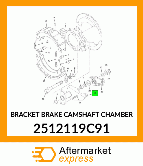 BRACKET BRAKE CAMSHAFT CHAMBER 2512119C91