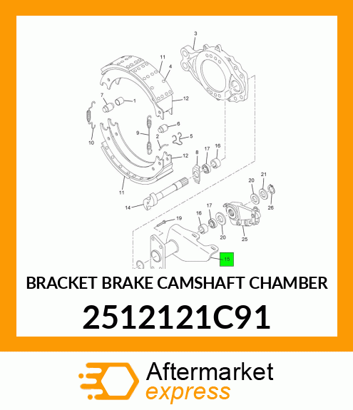 BRACKET BRAKE CAMSHAFT CHAMBER 2512121C91