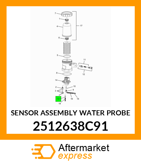 SENSOR ASSEMBLY WATER PROBE 2512638C91