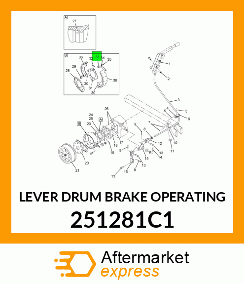 LEVER DRUM BRAKE OPERATING 251281C1