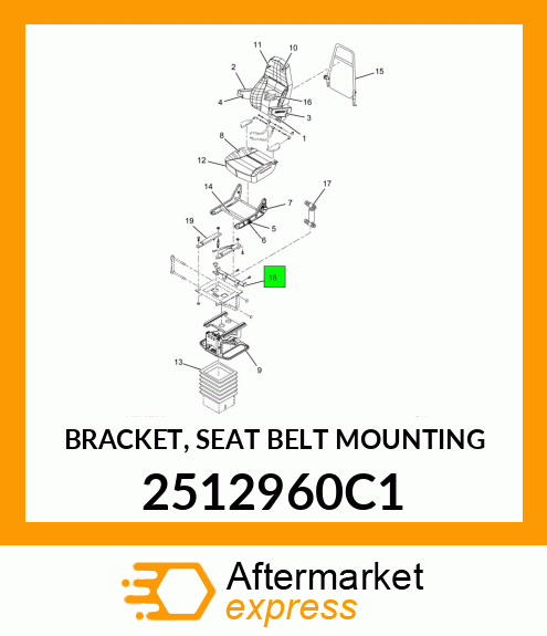 BRACKET, SEAT BELT MOUNTING 2512960C1