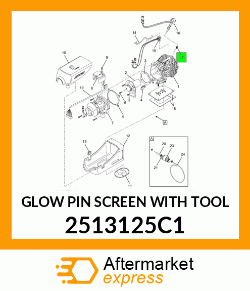 GLOW PIN SCREEN WITH TOOL 2513125C1