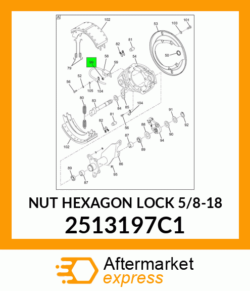 NUT HEXAGON LOCK 5/8-18 2513197C1