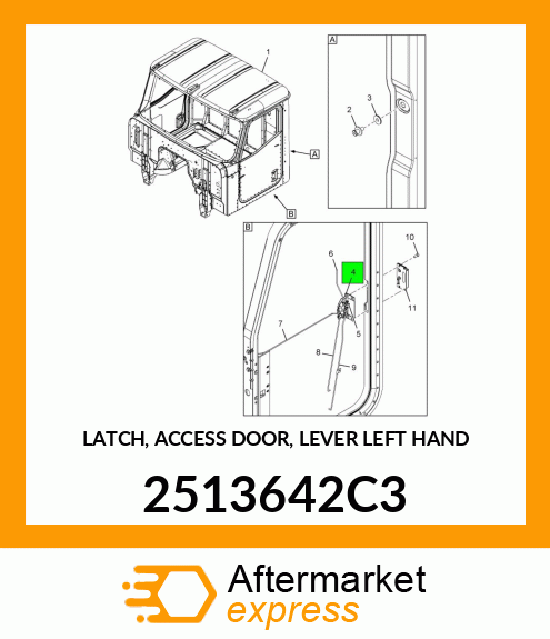 LATCH, ACCESS DOOR, LEVER LEFT HAND 2513642C3