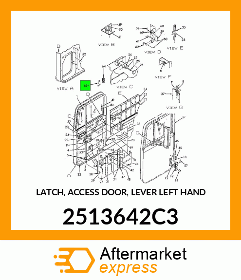 LATCH, ACCESS DOOR, LEVER LEFT HAND 2513642C3