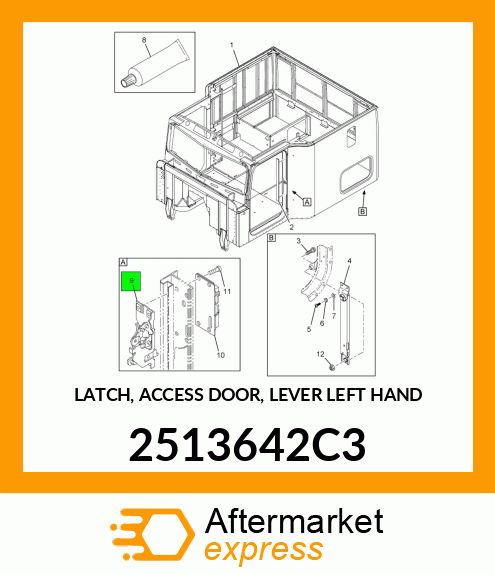 LATCH, ACCESS DOOR, LEVER LEFT HAND 2513642C3