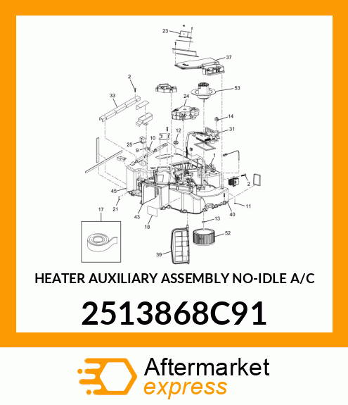 HEATER AUXILIARY ASSEMBLY NO-IDLE A/C 2513868C91