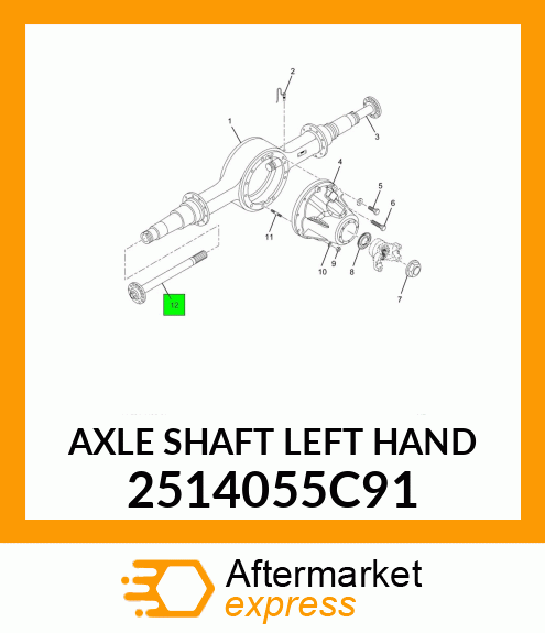 AXLE SHAFT LEFT HAND 2514055C91