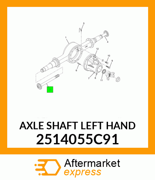 AXLE SHAFT LEFT HAND 2514055C91