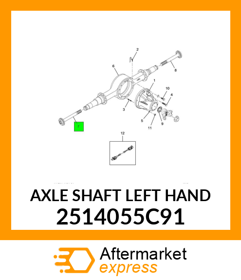 AXLE SHAFT LEFT HAND 2514055C91