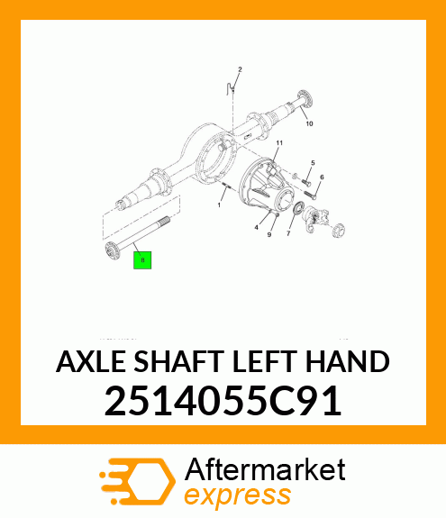 AXLE SHAFT LEFT HAND 2514055C91