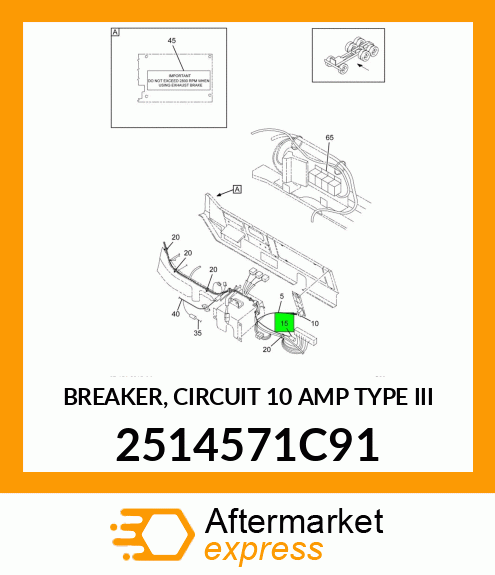 BREAKER, CIRCUIT 10 AMP TYPE III 2514571C91