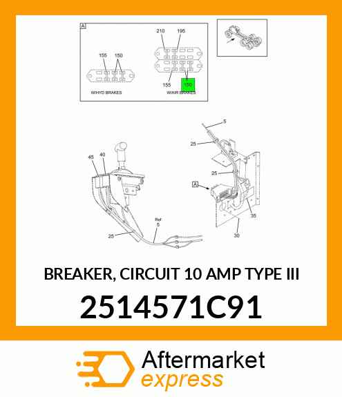 BREAKER, CIRCUIT 10 AMP TYPE III 2514571C91