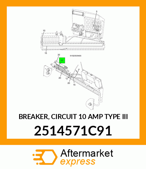 BREAKER, CIRCUIT 10 AMP TYPE III 2514571C91