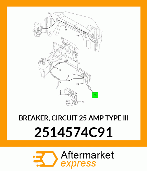 BREAKER, CIRCUIT 25 AMP TYPE III 2514574C91