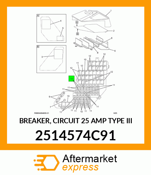 BREAKER, CIRCUIT 25 AMP TYPE III 2514574C91