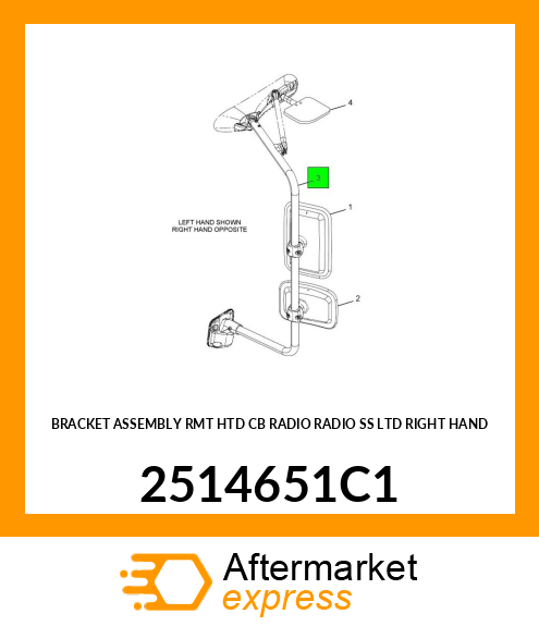 BRACKET ASSEMBLY RMT HTD CB RADIO RADIO SS LTD RIGHT HAND 2514651C1