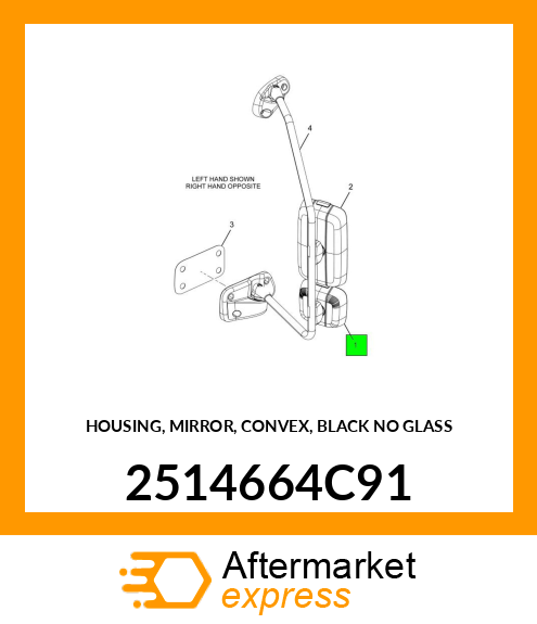 HOUSING, MIRROR, CONVEX, BLACK NO GLASS 2514664C91
