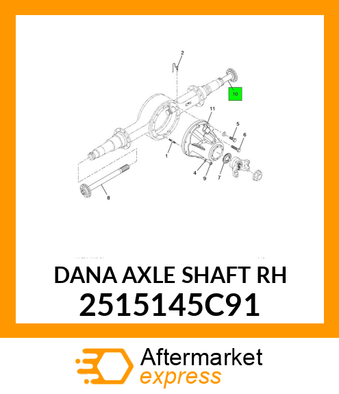 DANA AXLE SHAFT RH 2515145C91