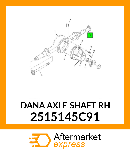 DANA AXLE SHAFT RH 2515145C91