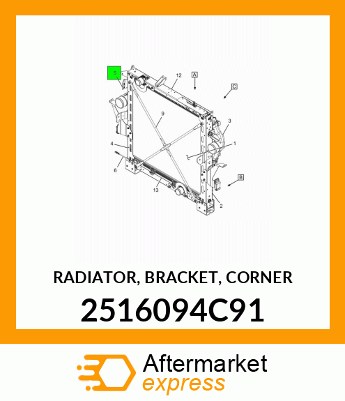 RADIATOR, BRACKET, CORNER 2516094C91