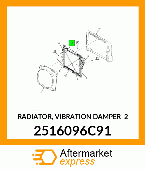 RADIATOR, VIBRATION DAMPER 2 2516096C91