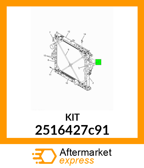 RADIATOR, MOUNTING KIT- CORE AND TANK 2516427c91