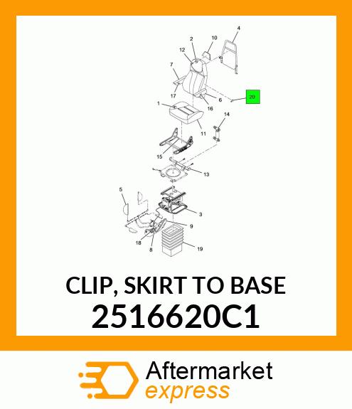 CLIP, SKIRT TO BASE 2516620C1