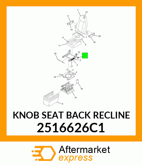 KNOB SEAT BACK RECLINE 2516626C1