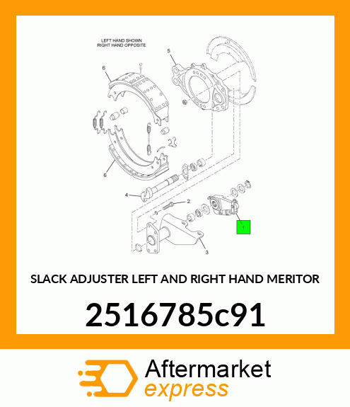 SLACK ADJUSTER LEFT AND RIGHT HAND MERITOR 2516785c91