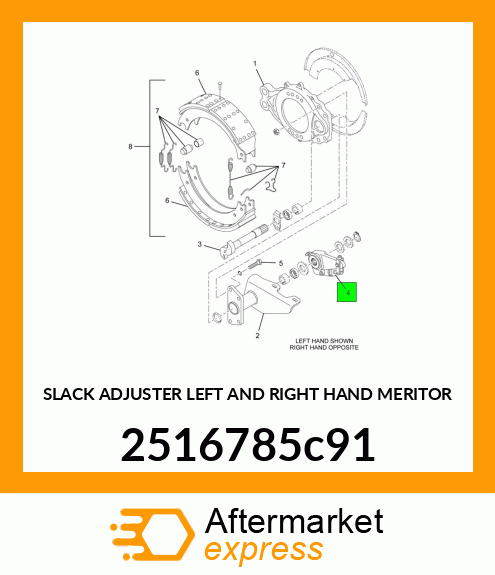 SLACK ADJUSTER LEFT AND RIGHT HAND MERITOR 2516785c91