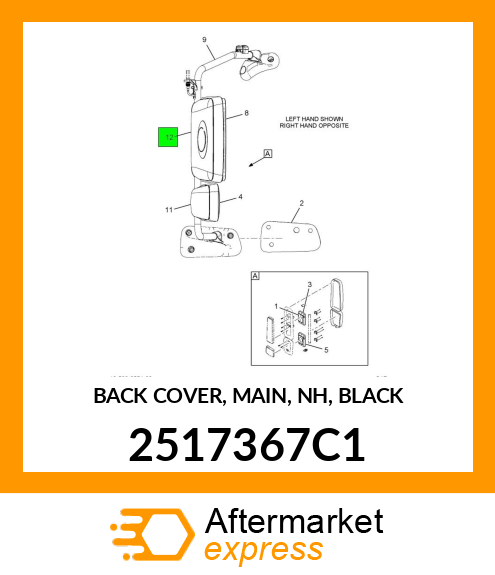 BACK COVER, MAIN, NH, BLACK 2517367C1