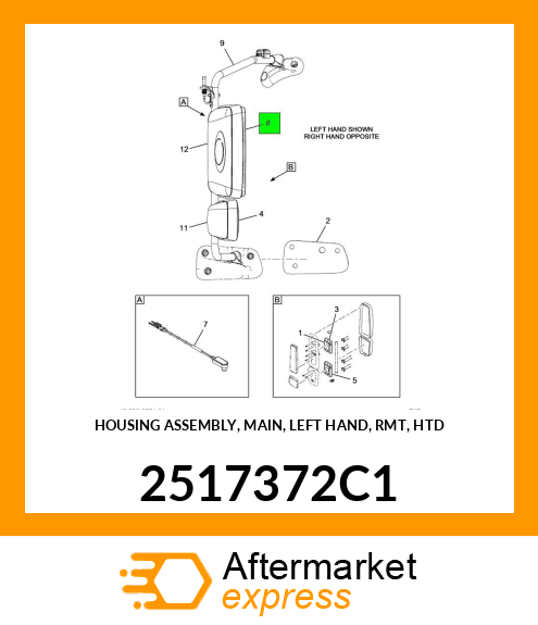 HOUSING ASSEMBLY, MAIN, LEFT HAND, RMT, HTD 2517372C1