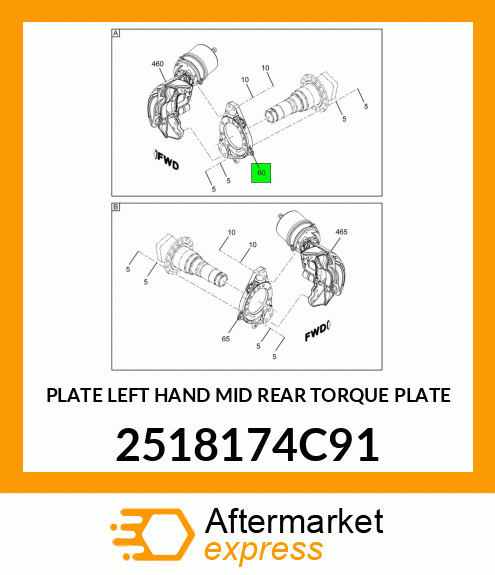 PLATE LEFT HAND MID REAR TORQUE PLATE 2518174C91