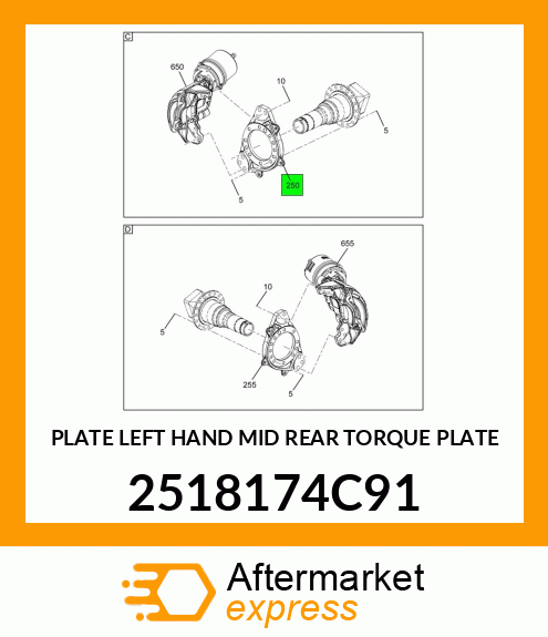 PLATE LEFT HAND MID REAR TORQUE PLATE 2518174C91