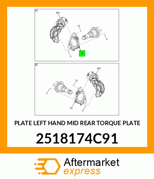 PLATE LEFT HAND MID REAR TORQUE PLATE 2518174C91
