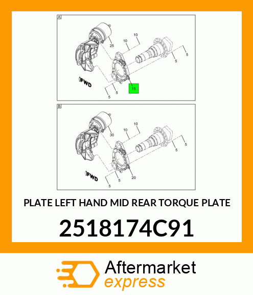 PLATE LEFT HAND MID REAR TORQUE PLATE 2518174C91