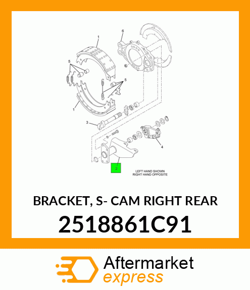 BRACKET, S- CAM RIGHT REAR 2518861C91