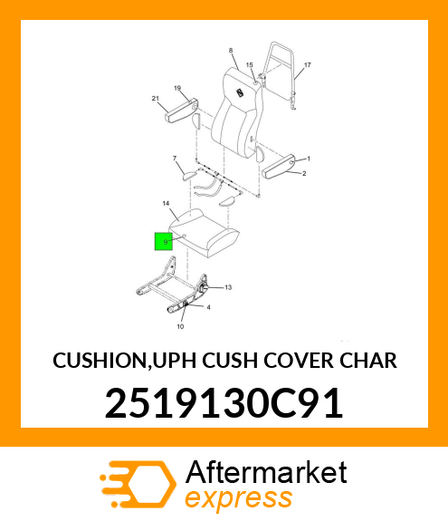 CUSHION,UPH CUSH COVER CHAR 2519130C91