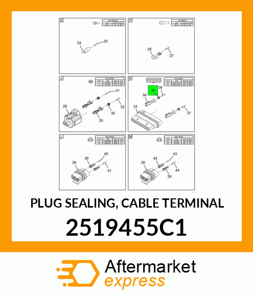 PLUG SEALING, CABLE TERMINAL 2519455C1